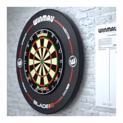 Darts Set with Stand, Blade 6 Dartboard, Blade 6 Surround and Darts