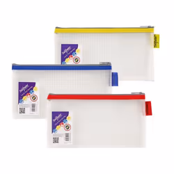 Snopake Mesh Zippa Bag EVA DL 300 Mircon Assorted Colours (Pack 3) - 1