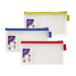 Snopake Mesh Zippa Bag EVA DL 300 Mircon Assorted Colours (Pack 3) - 1