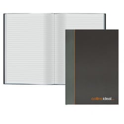 Collins Ideal Manuscript Book Casebound A5 Ruled 192 Pages Black 468 -