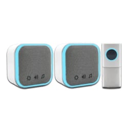 Wireless Portable & Plug-in Door Chime Set, 150m Operating Range, 30 Different Chimes, LED Chime Alert, 3 Operating Modes, Easy Install, White