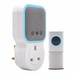 Wireless Plug-Through Door Chime, 150m Operating Range, 30 Different Chimes, LED Chime Alert, 3 Operating Modes, Easy Install