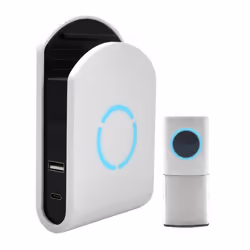 Wireless Plug-in Door Chime with Built-in USB-A & USB-C Charger, 200m Operating Range, 30 Different Chimes, LED Chime Alert, ...