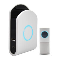 Wireless Plug-in Door Chime with Built-in USB-A & USB-C Charger, 200m Operating Range, 30 Different Chimes, LED Chime Alert, Easy Install