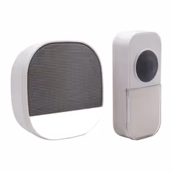 Wireless Battery Free Plug-in Door Chime with Built-in Night Light, Low Power Consumption, Self-Powered Kinetic Bell Push, 20 ...