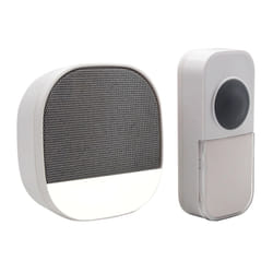 Wireless Battery Free Plug-in Door Chime with Built-in Night Light, Low Power Consumption, Self-Powered Kinetic Bell Push, 200m Operating Range, 30