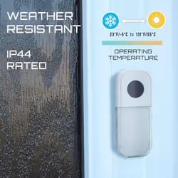 Wireless Portable Door Chime, 150m Operating Range, 30 Different Chimes, LED Colour Change Chime Alert, Easy Install