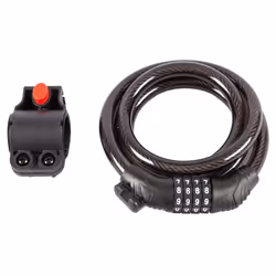Blackspur Combination Cable Lock & Bracket - 1.2m - Black