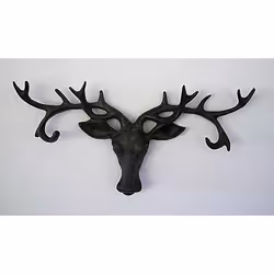HomezoneÃÂ® Vintage Brown Cast Iron Highland Stag's Head With 6 Hook Antlers. Wall Mounted Coat Hooks Rack Wall Hanger Key Holder. Rustic Home Or...