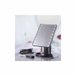 16 LED Touch Vanity Makeup Mirror Tabletop Cosmetic light 180 Rotation Tray UK - BLACK