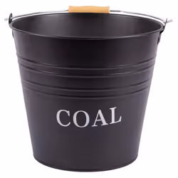 1x Black 12L Cast Iron Coal Bucket - Metal Fireside Fireplace Log Fire Wood Burner Ash Scuttle Storage Companion - by Blacksp ...