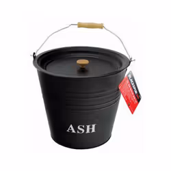 Blackspur Ash Bucket With Lid 12 Litre Capacity - Black