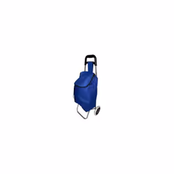 Blue Shopping Trolley 24L Ergonomic Handle Durable Wheels for Easy Transport