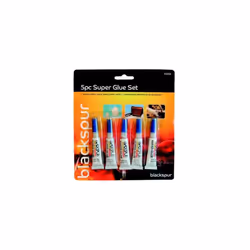 Blacksupr 5 Piece Super Glue Set - 3g Tubes Glass Plastic Wood x Bonds Metal -  super glue 3g 5 tubes glass plastic wood x bo ...