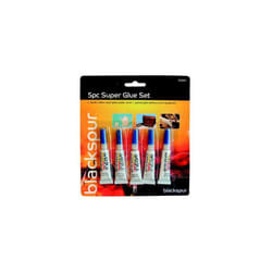 Blacksupr 5 Piece Super Glue Set - 3g Tubes Glass Plastic Wood x Bonds Metal -  super glue 3g 5 tubes glass plastic wood x bonds metal adhesive new