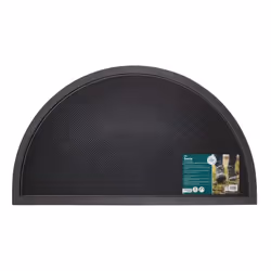 Sesia Black Rubber Stud Half Moon Outdoor Scraper Door Mat, 40 x 70 cm