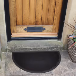 Sesia Black Rubber Stud Half Moon Outdoor Scraper Door Mat, 40 x 70 cm