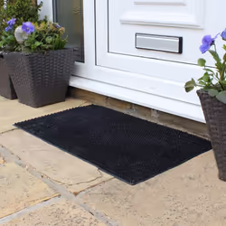 JVL Condor Classic Astro Turf-Look Rubber Scraper Mat, Black, 45 x 75 cm