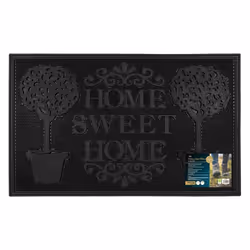 JVL Home Sweet Home Scraper Rubber Pin Doormat, 45x75cm