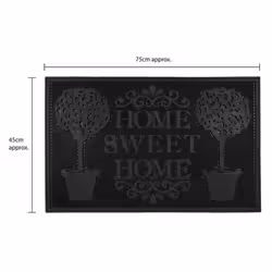 JVL Home Sweet Home Scraper Rubber Pin Doormat, 45x75cm - Additional view 6
