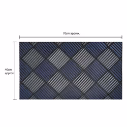 JVL Platina Scraper Rubber Doormat, 40x70cm, Silver/Blue - Additional view 10