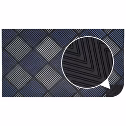 JVL Platina Scraper Rubber Doormat, 40x70cm, Silver/Blue - Additional view 6