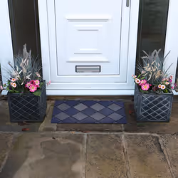 JVL Platina Scraper Rubber Doormat, 40x70cm, Silver/Blue - Additional view 8