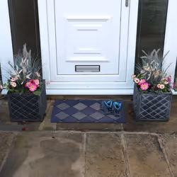JVL Platina Scraper Rubber Doormat, 40x70cm, Silver/Blue - Additional view 9
