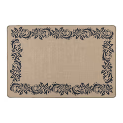 JVL Elegance Machine Washable Doormat, 50x75cm - Scroll Border