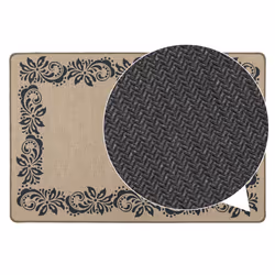 JVL Elegance Machine Washable Doormat, 50x75cm - Scroll Border - Additional view 6