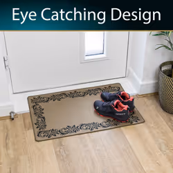 JVL Elegance Machine Washable Doormat, 50x75cm - Scroll Border - Additional view 9