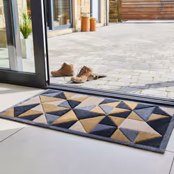 JVL SOLEMATE Hand Carved Trimetric Door Mat, 57 x 100 cm