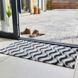 JVL SOLEMATE Hand Carved Wave Door Mat, 57 x 100 cm
