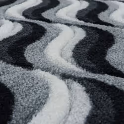 JVL SOLEMATE Hand Carved Wave Door Mat, 57 x 100 cm