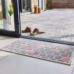 JVL SOLEMATE Hand Carved Honeycomb Door Mat, 57 x 100 cm