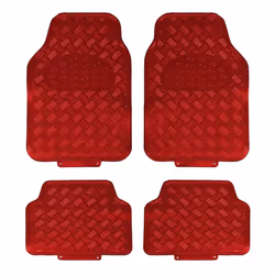 JVL 01-692 Titan Metallic Universal Rubber Backed Car Mat Set, 4 Pieces, Red