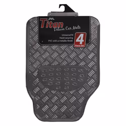 JVL 01-694 Titan Metallic Universal Rubber Backed Car Mat Set, 4 Pieces, Carbon