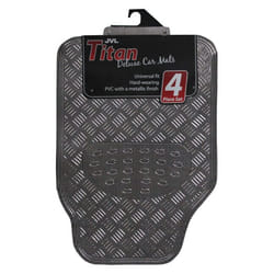 JVL 01-694 Titan Metallic Universal Rubber Backed Car Mat Set, 4 Pieces, Carbon