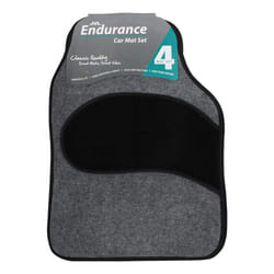 JVL 01-928GY Universal PVC Backed Carpet Car Mat Endurance Set, Grey/Black, 4 Pieces