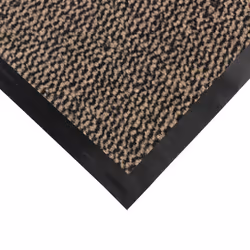 JVL Heavy Duty Barrier Slip Resistant Rubber Backed Door Floor Mat, Vinyl, Brown/Black, 60 x 150 cm