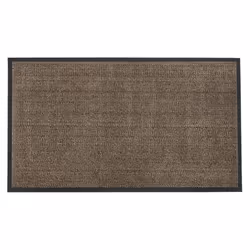 JVL Heavy Duty Slip Resistant Barrier Door Floor Mat, Vinyl, Brown/Black, 80 x 140 cm