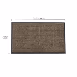 JVL Heavy Duty Slip Resistant Barrier Door Floor Mat, Vinyl, Brown/Black, 80 x 140 cm