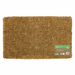JVL Plain Natural 100% Coir PVC Backed Entrance Door Mat, 35 x 60 cm