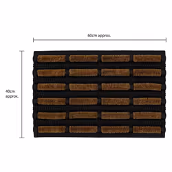 JVL NIMBUS COIR & RUBBER DOOR MAT 60CM X 40CM