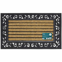 JVL Karina Heavy Duty Rubber Coir Door Mat, Fabric, Brown, 45 x 75 cm