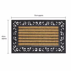 JVL Karina Heavy Duty Rubber Coir Door Mat, Fabric, Brown, 45 x 75 cm - Additional view 4