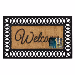 JVL Orana Embossed Rubber Tuffscrape Coir Doormat, 40x70cm