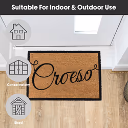 JVL Eco-Friendly Latex Backed Coir Entrance Doormat, 40x60cm - Croeso - Additional view 7