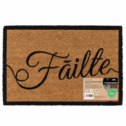 JVL Eco-Friendly Latex Backed Coir Entrance Doormat, 40x60cm - Failte