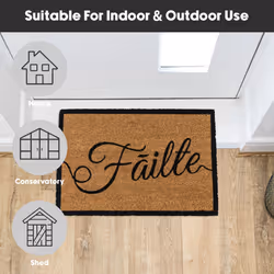 JVL Eco-Friendly Latex Backed Coir Entrance Doormat, 40x60cm - Failte - Additional view 8